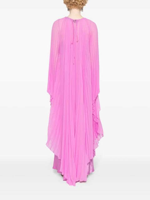 Max Mara pleated chiffon maxi dress - Pink