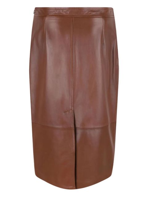 Max Mara panelled leather midi skirt - Brown - zdjęcie produktu nr 2