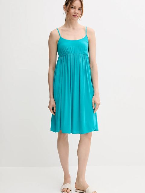 United Colors of Benetton sukienka kolor turkusowy mini rozkloszowana 4VW95V028 - zdjęcie produktu nr 1
