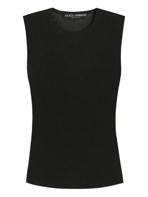 Dolce & Gabbana ribbed sleeveless tank top - Black - zdjęcie produktu nr 1