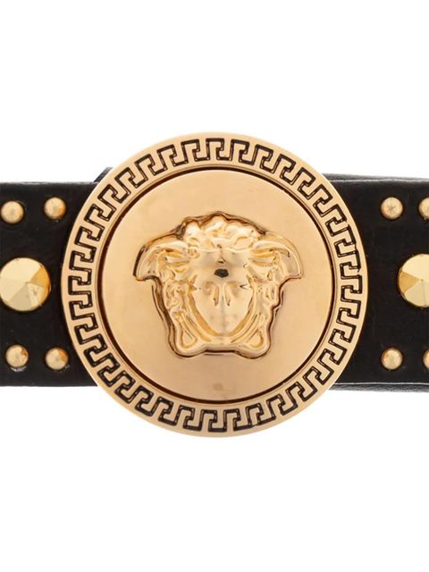 Versace medusa studded leather hair clip - Black