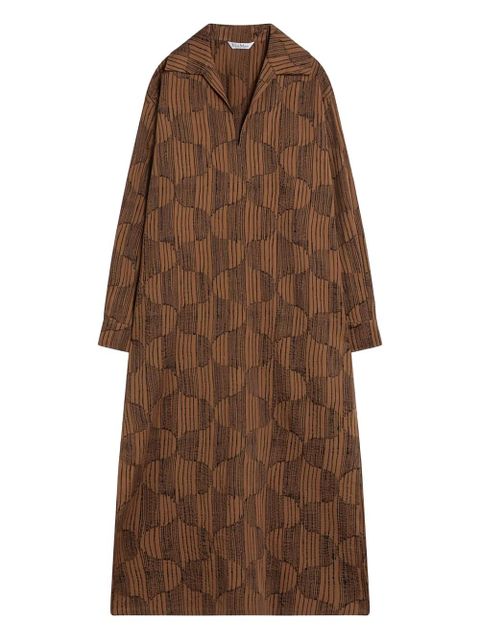 Max Mara geometric-print shirt midi day dress - Brown - zdjęcie produktu nr 1