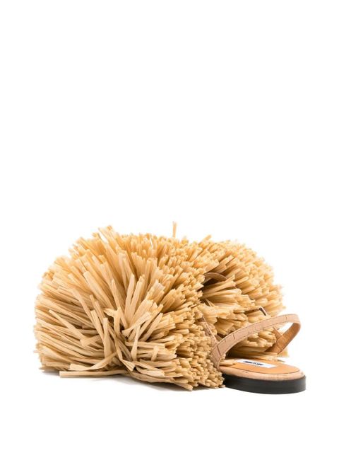 Moschino pompom slingback sandals - Neutrals