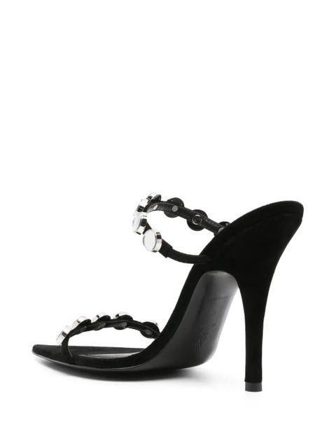 The Attico Venus 105mm suede sandals - Black