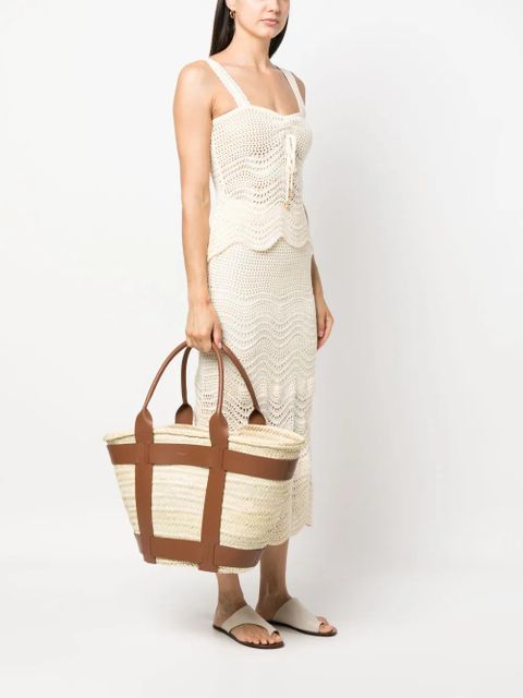 DeMellier The Santorini raffia tote bag - Neutrals