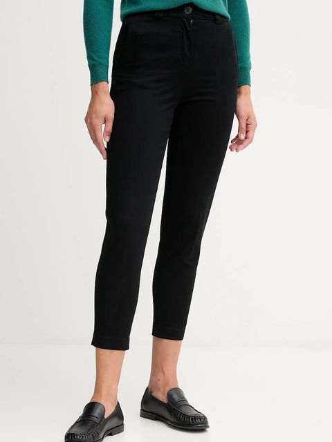 United Colors of Benetton spodnie damskie kolor czarny dopasowane high waist 4FRXDF096 - zdjęcie produktu nr 1