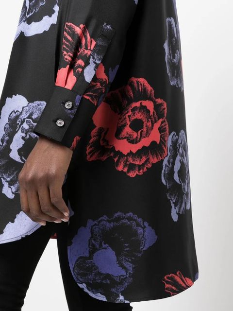 Ferragamo floral-print long-sleeve shirt - Black