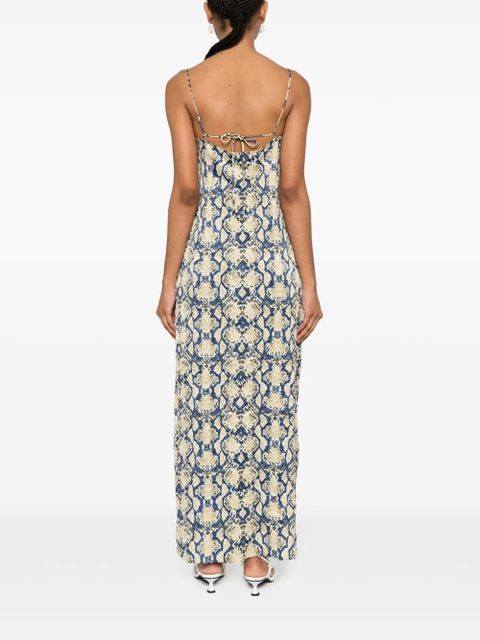 GANNI snake-print maxi dress - Neutrals