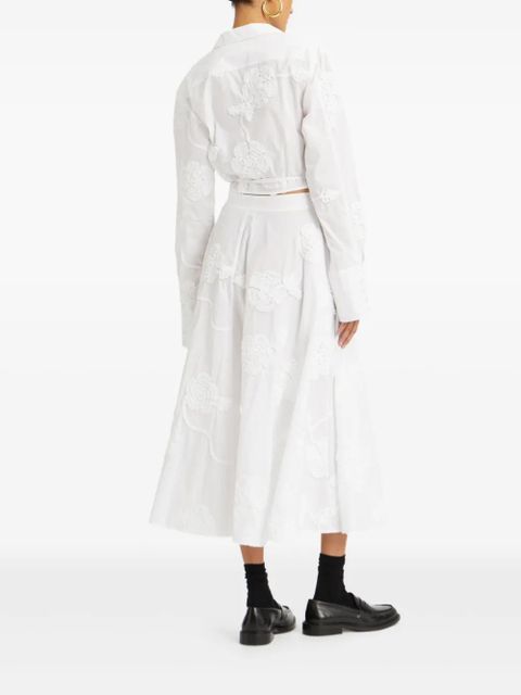 ROTATE BIRGER CHRISTENSEN rose-embroidery wrap shirt - White - zdjęcie produktu nr 2