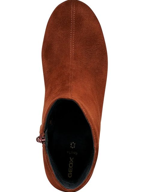 Geox botki zamszowe D VIRNILISA 65 damskie kolor brązowy na słupku D56YYE 000ZT C6014