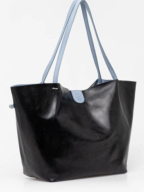 Patrizia Pepe torebka skórzana dwustronna kolor niebieski 2B0130 L153 - zdjęcie produktu nr 2