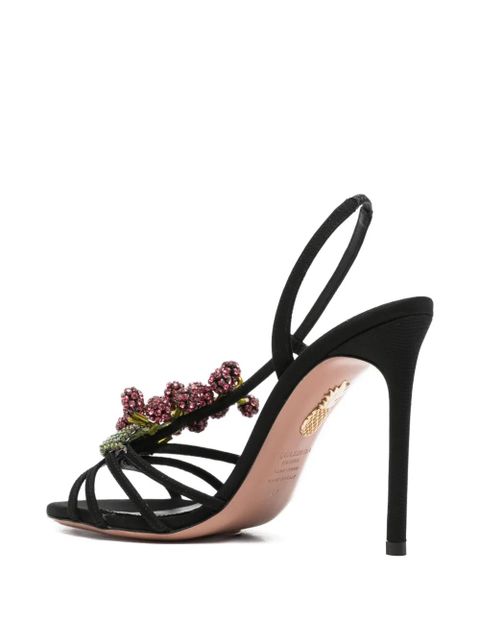Aquazzura beaded strap heeled sandals - Black