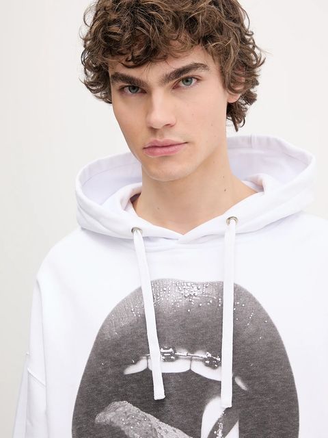 Fiorucci bluza bawełniana Mouth Print Relaxed Fit Hoodie