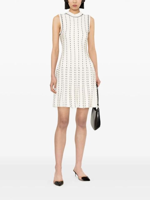 Simkhai contrast-stitch pleated minidress - White - zdjęcie produktu nr 2