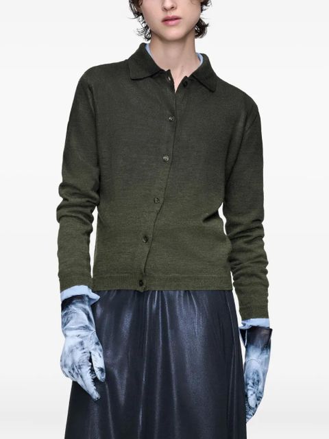 Maison Margiela gradient-effect spread-collar cardigan - Green