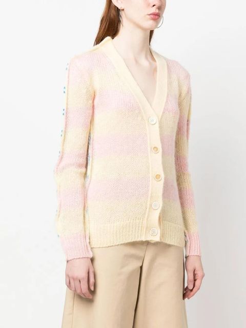 Marni stripe-pattern cardigan - Yellow
