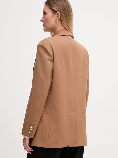 Gaudi marynarka kolor brązowy jednorzędowa gładka 521FD35022