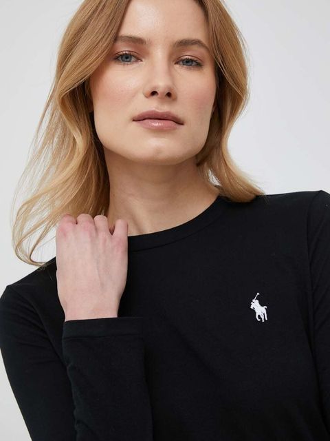 Polo Ralph Lauren longsleeve bawełniany kolor czarny 211898699
