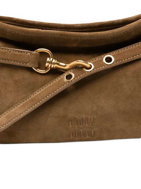 Miu Miu Aventure suede shoulder bag - Brown