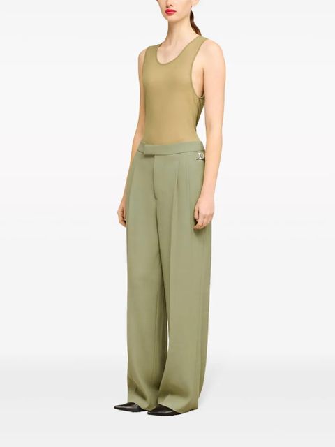 AMI Paris straight-leg twill trousers - Green - zdjęcie produktu nr 2