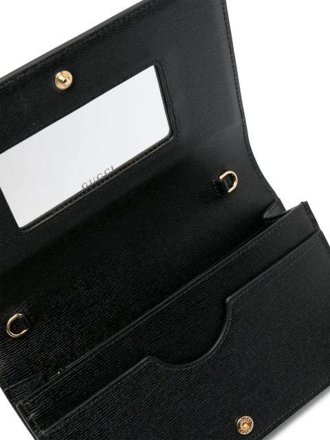 Gucci logo-lettering leather shoulder bag - Black - zdjęcie produktu nr 2