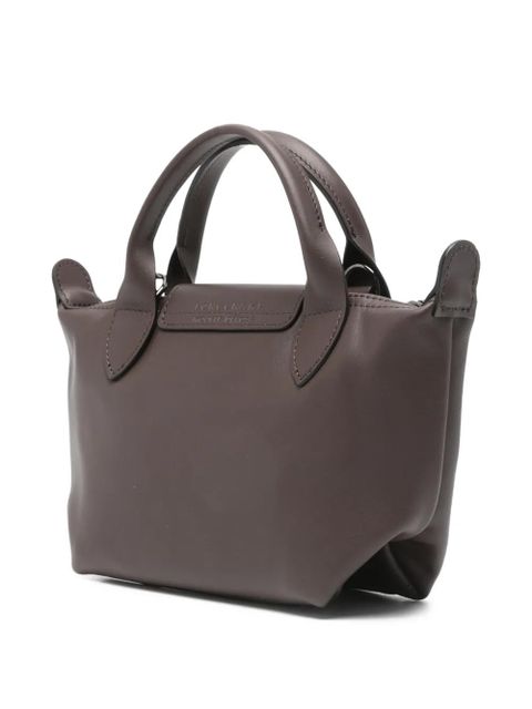 Longchamp Le Pliage leather tote bag - Brown