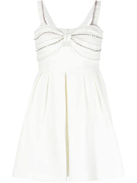 Self-Portrait crystal-embellished mini dress - White - zdjęcie produktu nr 1