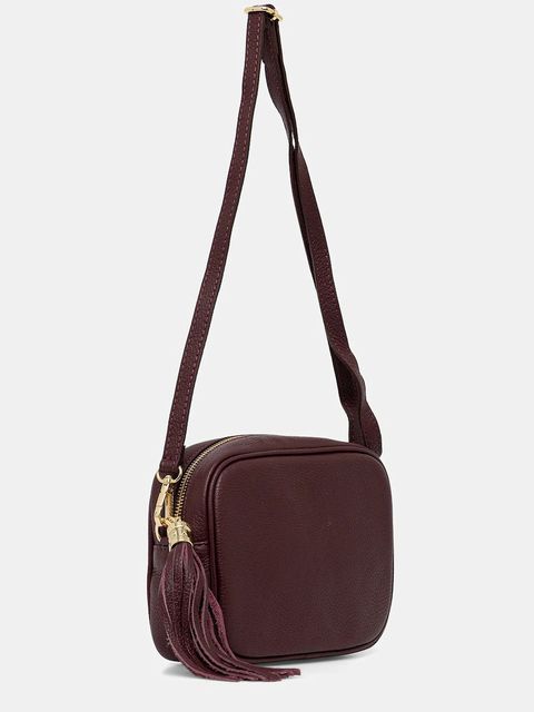 Answear.LAB torebka skórzana kolor bordowy - zdjęcie produktu nr 2