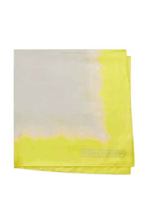 Tory Burch tie-dye silk square scarf - Neutrals