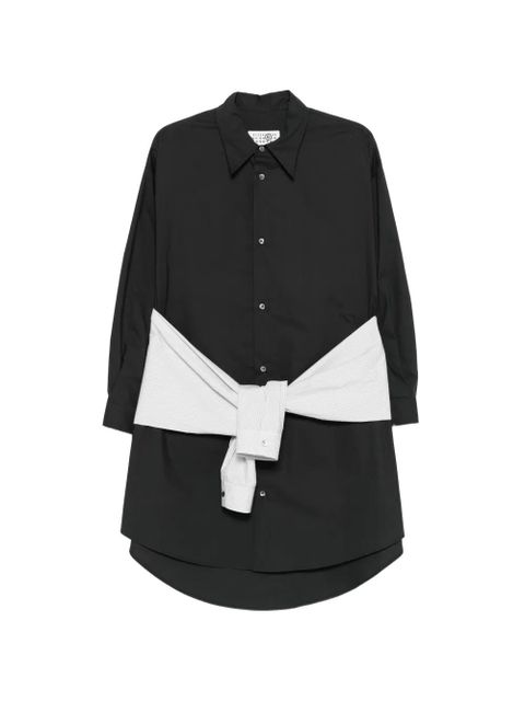 MM6 Maison Margiela striped-sleeves shirt - Black - zdjęcie produktu nr 1