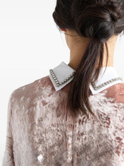 Prada sequined velvet mini-dress - Pink