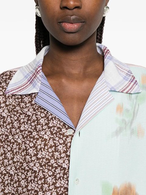 Moschino floral patchwork shirt - Brown