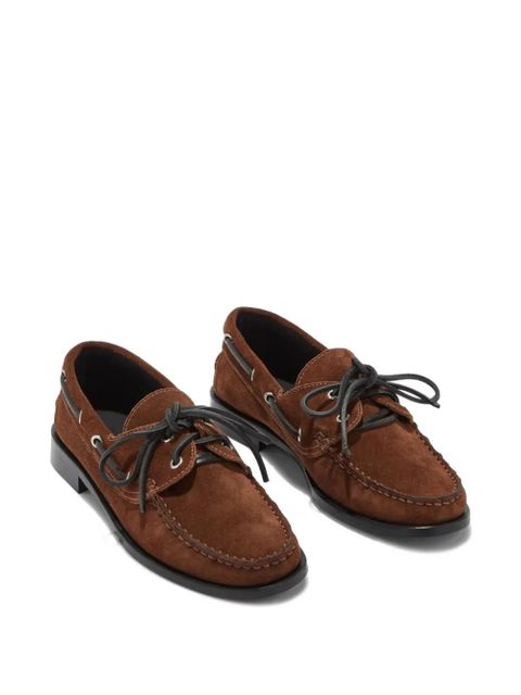 Aeyde Harris lace-up suede loafers - Brown - zdjęcie produktu nr 2