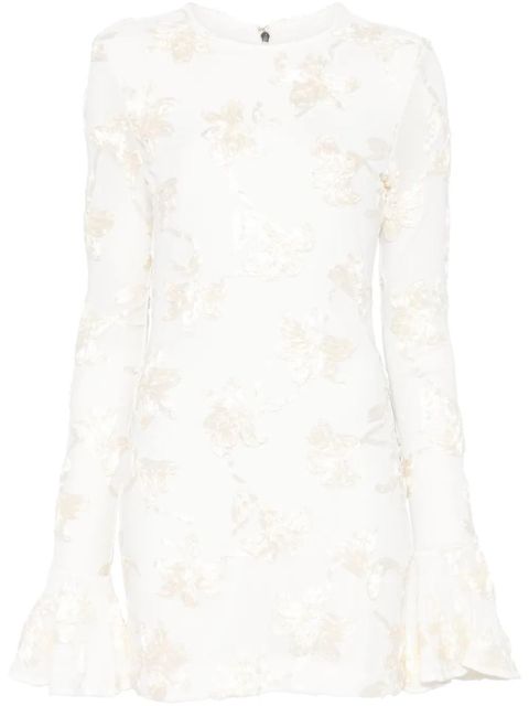 ROTATE BIRGER CHRISTENSEN flower-mesh mini dress - Neutrals - zdjęcie produktu nr 1