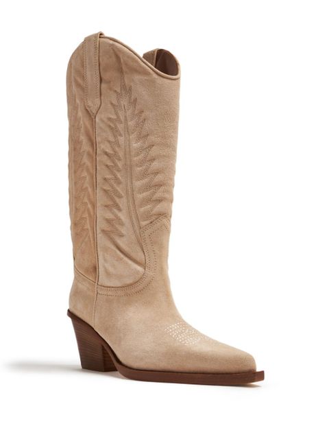 Paris Texas 70mm embroidered-motif suede boots - Neutrals - zdjęcie produktu nr 2