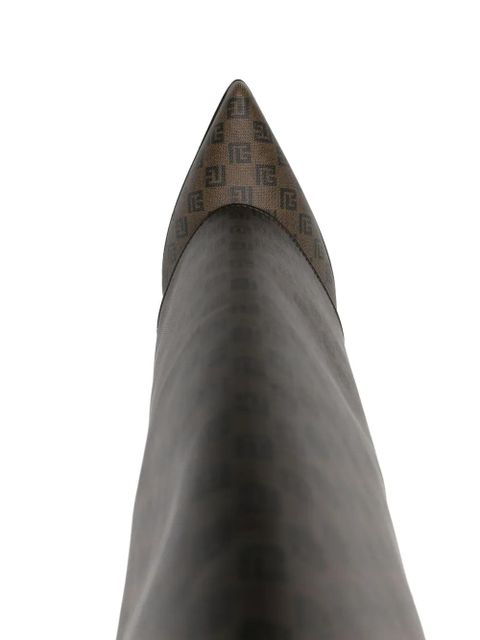 Balmain Ariel monogram folded boots - Brown