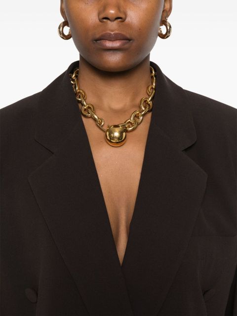 Saint Laurent silk crepe blazer - Brown