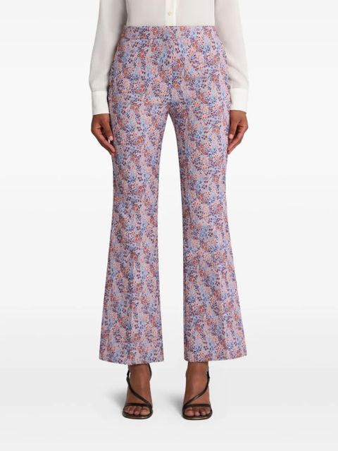 ETRO floral-jacquard trousers - Blue