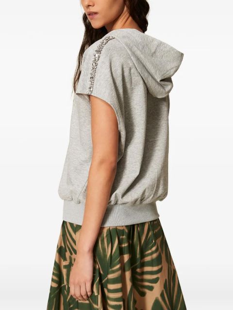 TWINSET embroidered hoodie - Grey