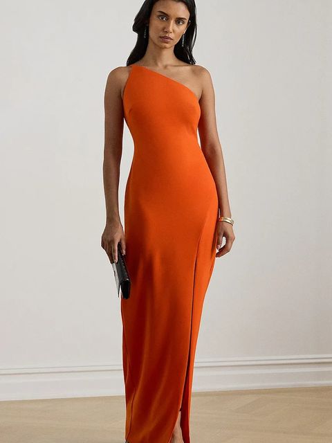 Lauren Ralph Lauren sukienka kolor pomarańczowy maxi dopasowana 253P03584 - zdjęcie produktu nr 1