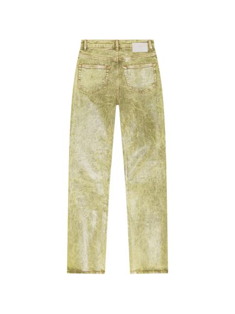 GANNI foil flared jeans - Green