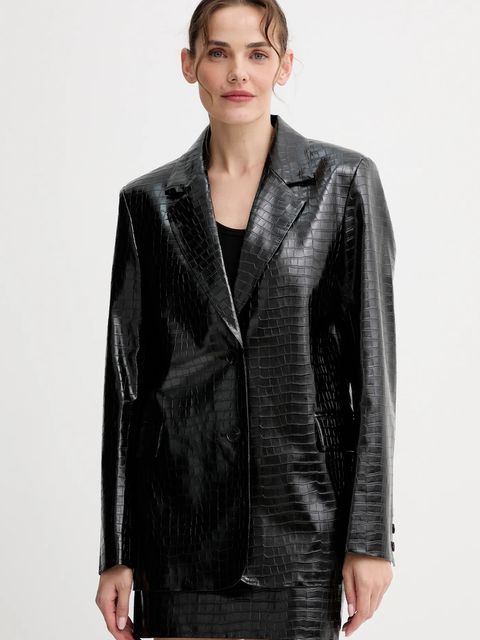 ISABELLE BLANCHE marynarka kolor czarny jednorzędowa gładka IS25FW-J029-T006 - zdjęcie produktu nr 1