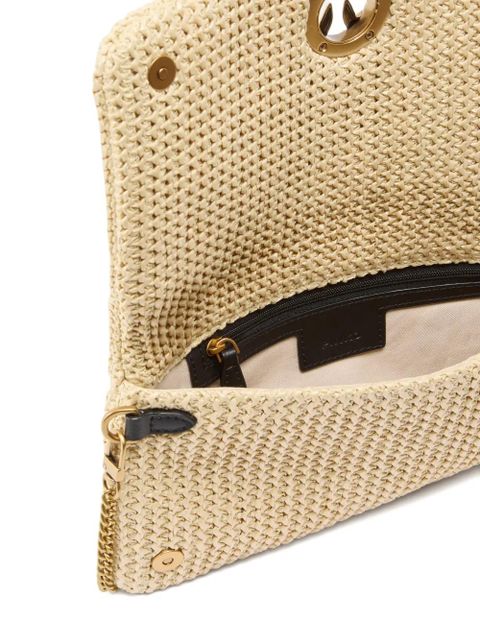 PINKO woven-appliqué crossbody bag - Neutrals