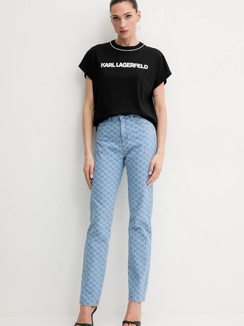 Karl Lagerfeld t-shirt bawełniany - zdjęcie produktu nr 2