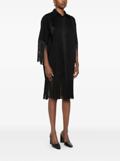 MM6 Maison Margiela fringe-trimmed shirt midi dress - Black