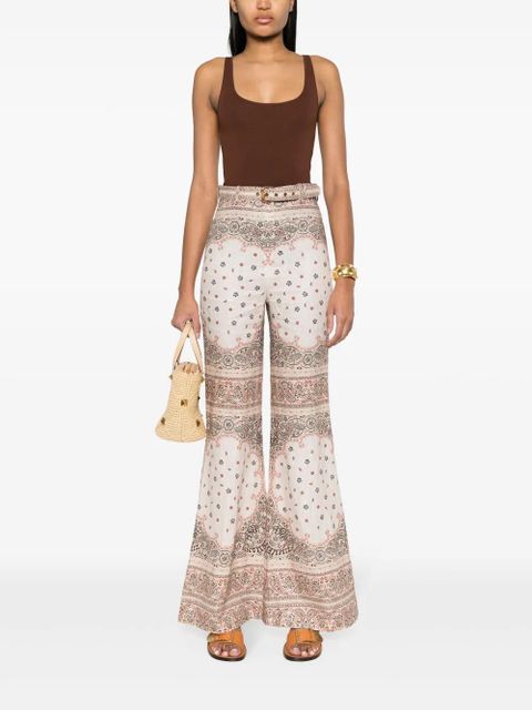 ZIMMERMANN bandana-print linen trousers - White - zdjęcie produktu nr 2