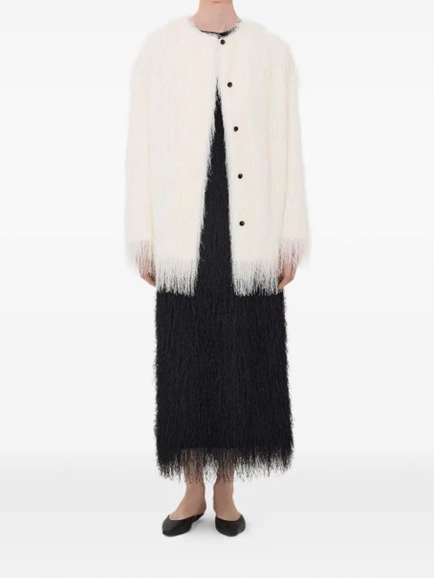 LouLou de Saison Filipo fringed-detail coat - White