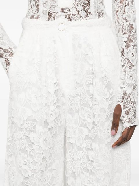 Rowen Rose floral-print high-waist trousers - White