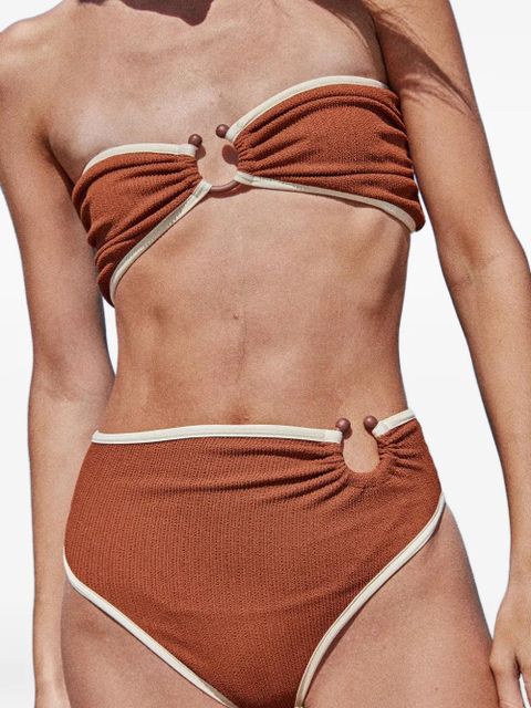 Johanna Ortiz Susurro Del Agua ring-detail bikini bottom - Brown - zdjęcie produktu nr 2