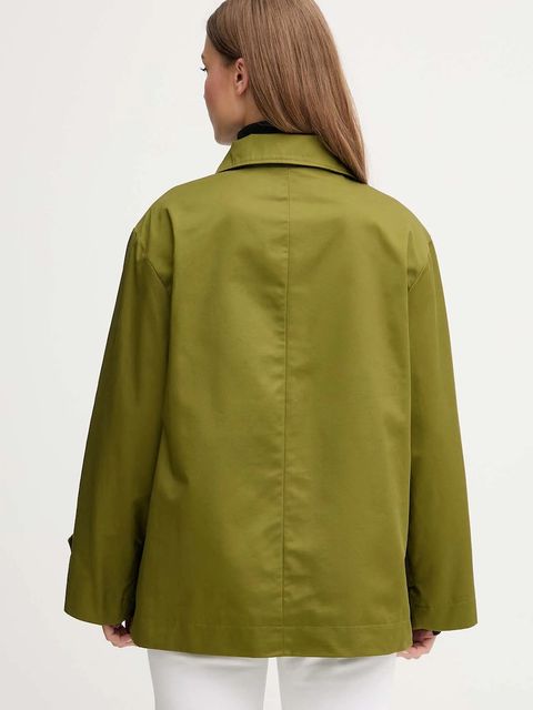 United Colors of Benetton kurtka bawełniana kolor zielony przejściowa oversize 2QJYDN07Y